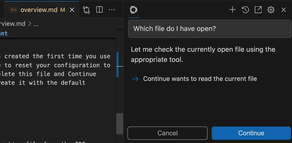 Continue requesting permission to read the currently open file