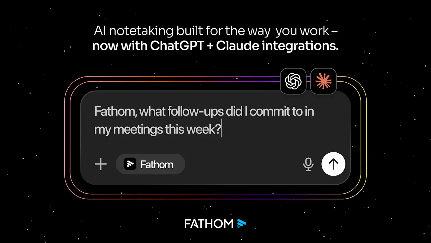 Fathom in-call AI notes shown in its Product Hunt launch gallery