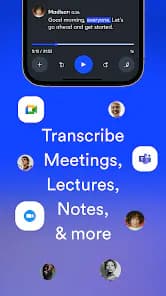 Otter.ai mobile transcription experience shown in its Product Hunt gallery