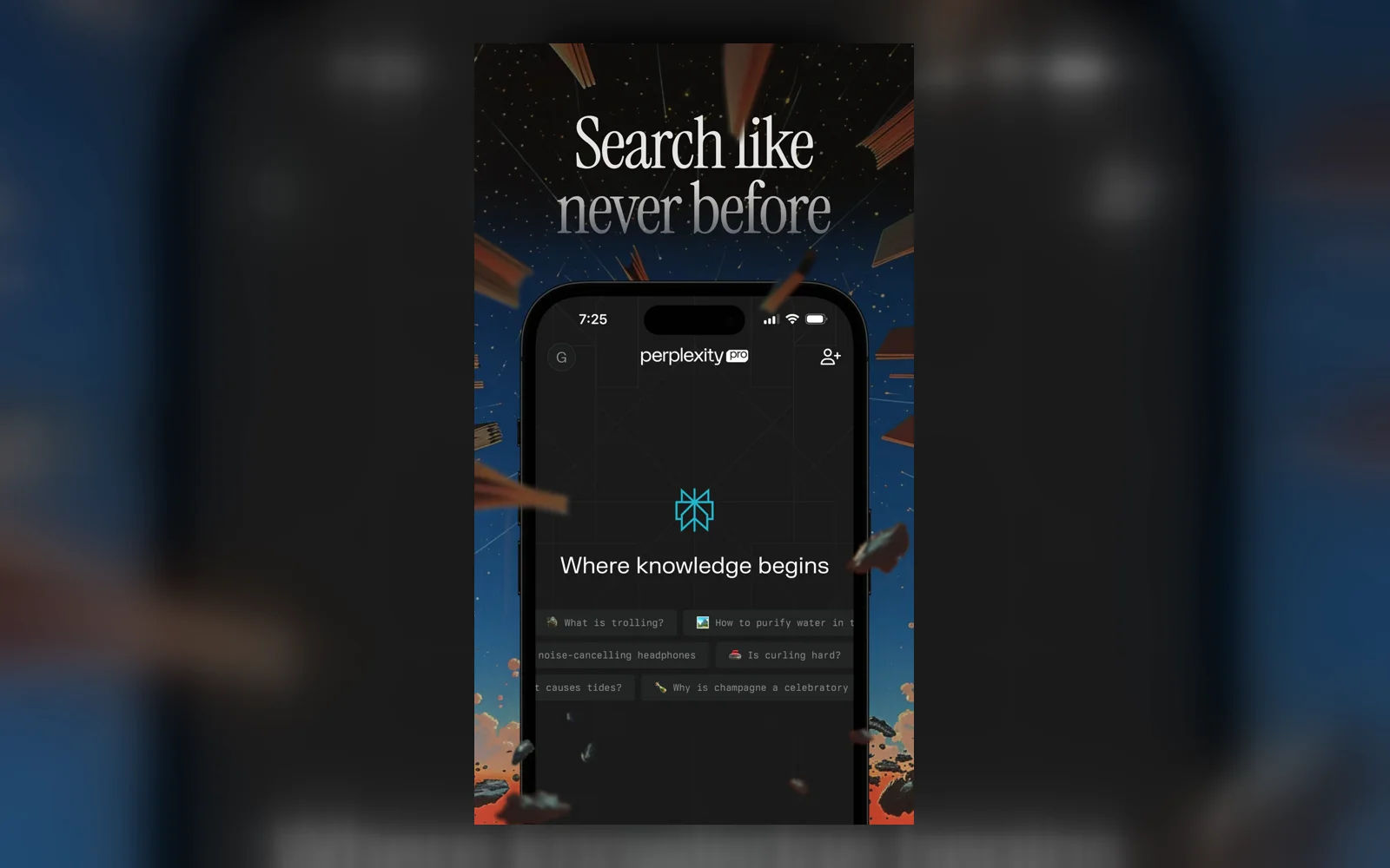 Perplexity mobile app search home screen