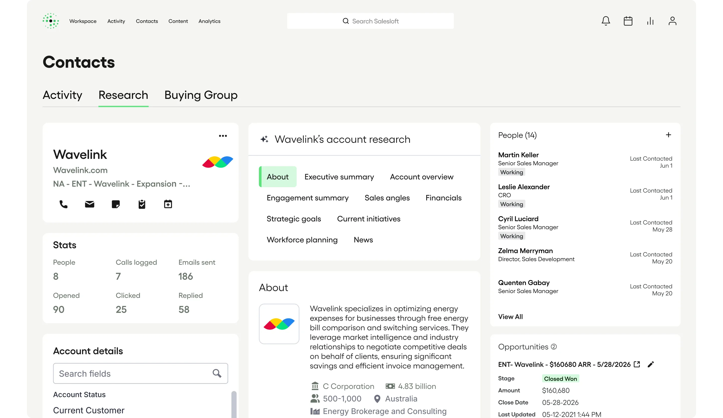 Salesloft product interface