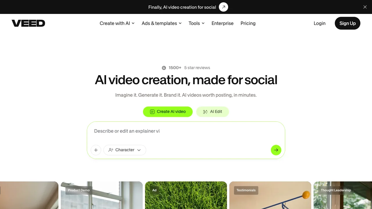 VEED browser video editor