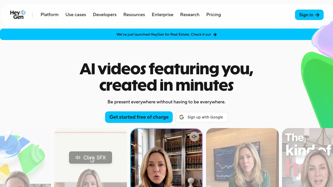 HeyGen avatar video studio
