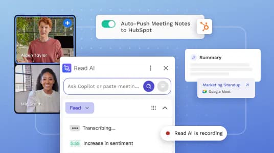 Read AI meeting recap interface shown in its Product Hunt launch gallery