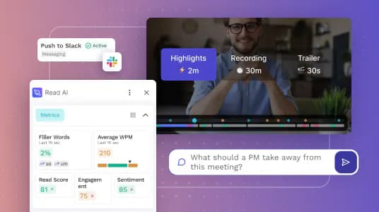 Read AI meeting highlights interface shown in its Product Hunt launch gallery