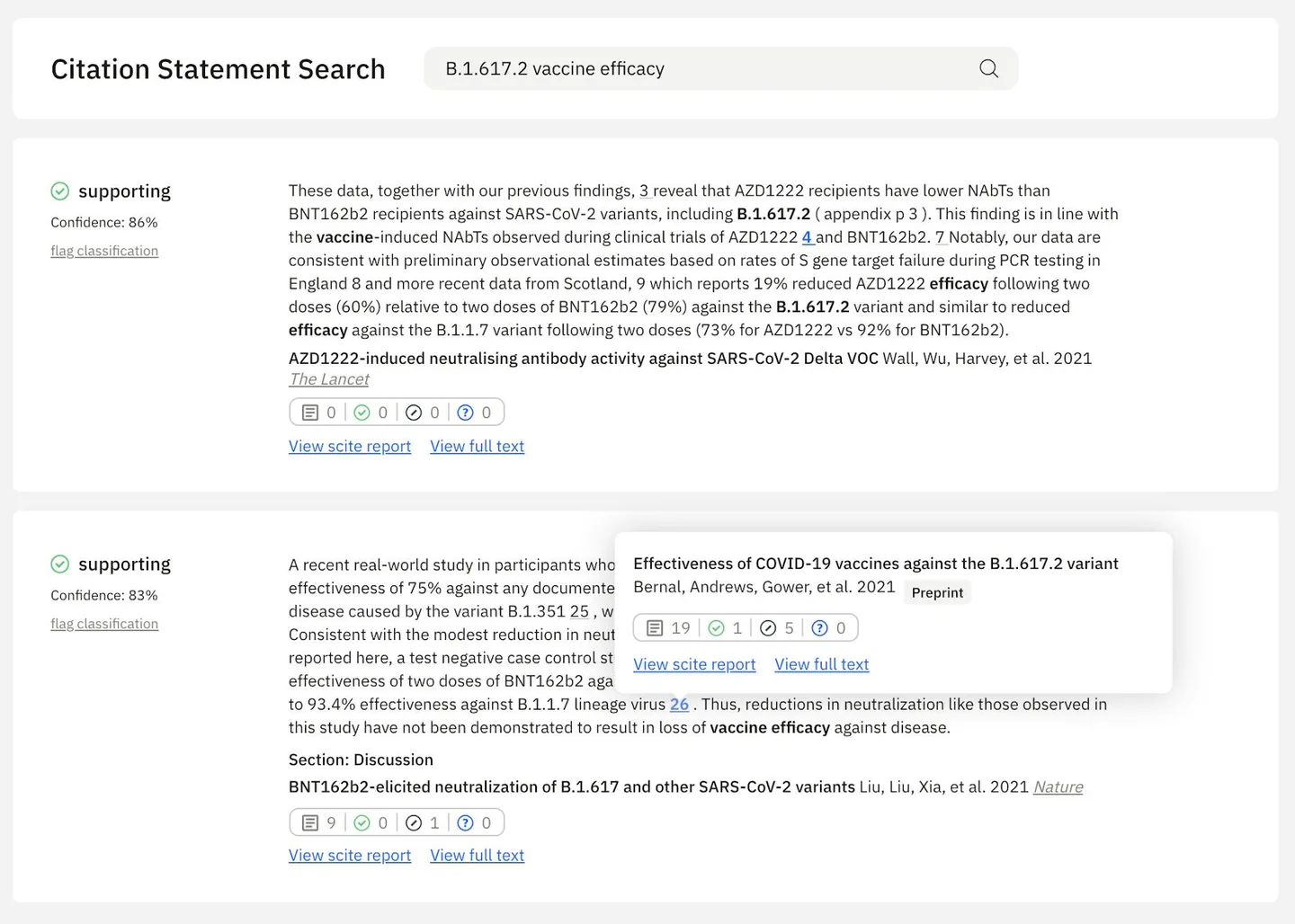 Scite citation statement search